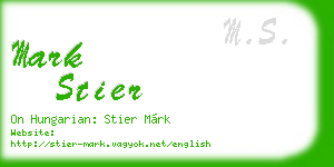 mark stier business card